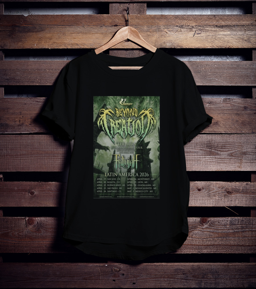 Beyond Creation Fallujah Aura 15th Anniversary Latin America 2026 Tour Dates T-Shirt