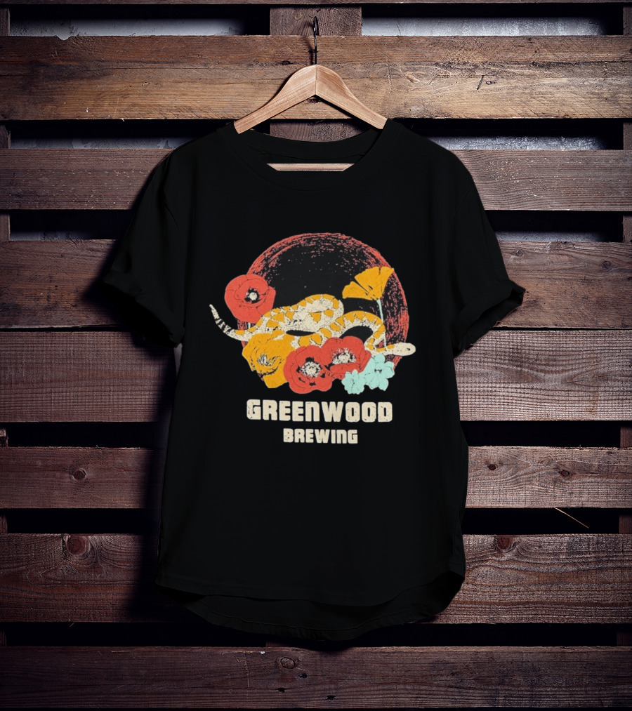 Greenwood Brewing Desert Snake With Colorful Flowers T-Shirt