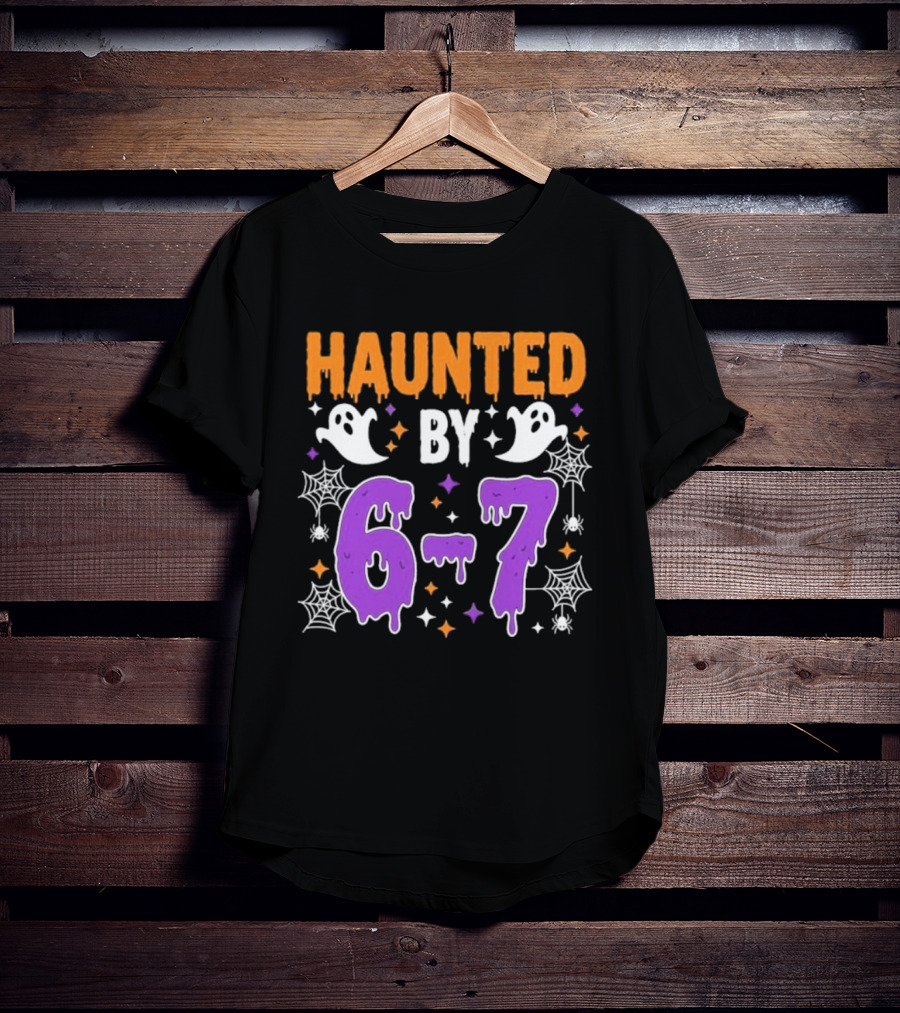 Haunted By 67 Halloween Ghosts And Spiders T-Shirt