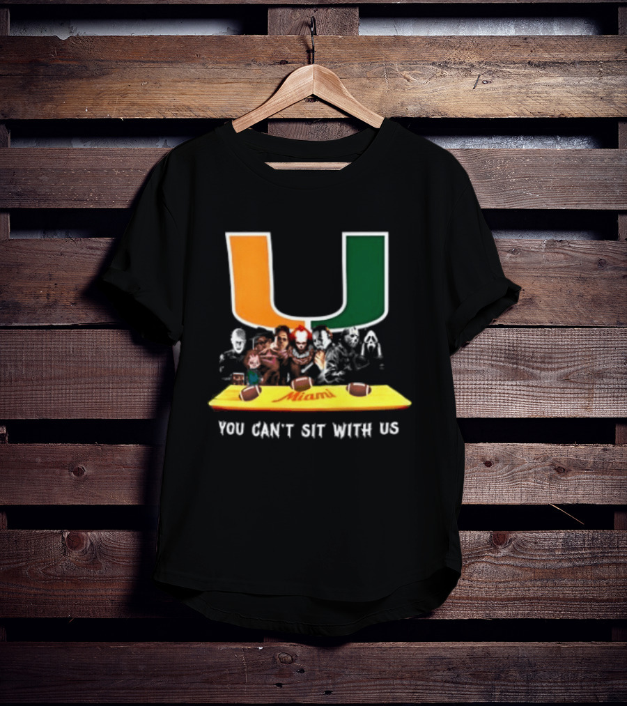 Horror Characters Miami Hurricanes You Can't Sit With Us Halloween 2025 T-Shirt