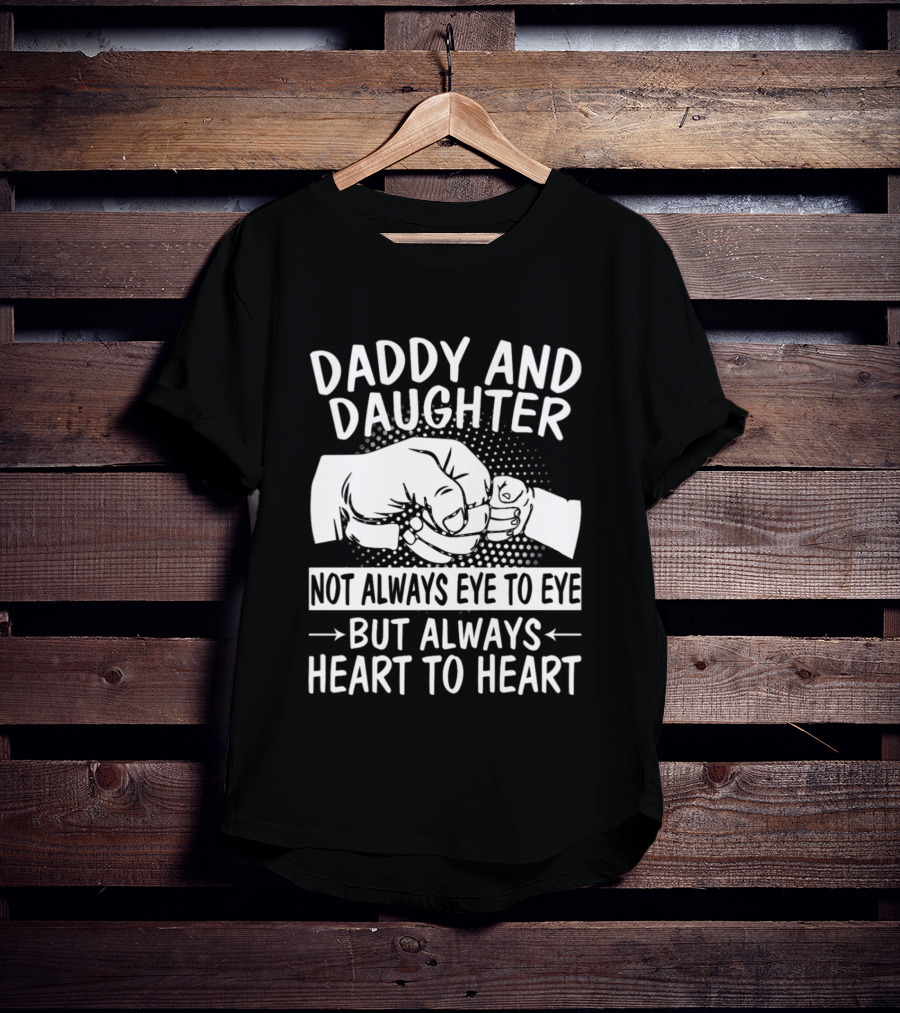 Daddy And Daughter Heart To Heart Fist Bump T-Shirt