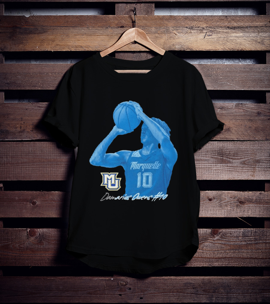 Marquette Golden Eagles MU Damarius Owens #10 Basketball T-Shirt