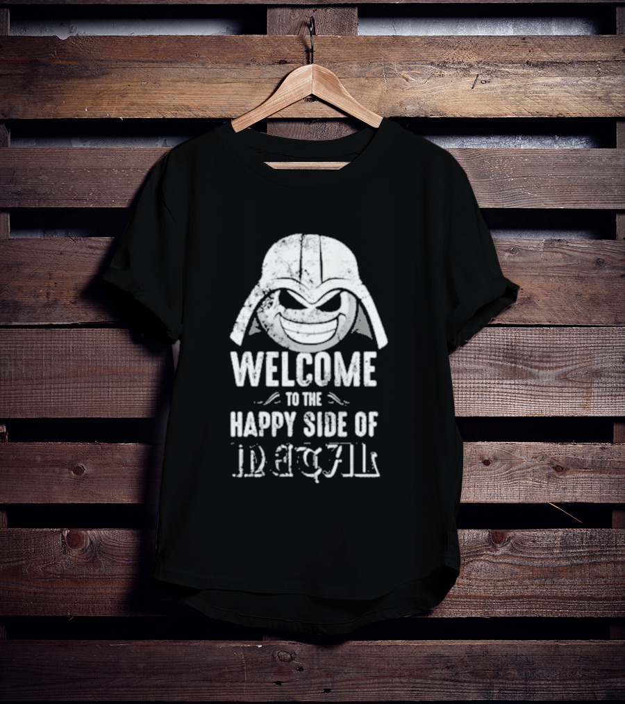 Welcome To The Happy Side Of Metal Darth Smiley T-Shirt