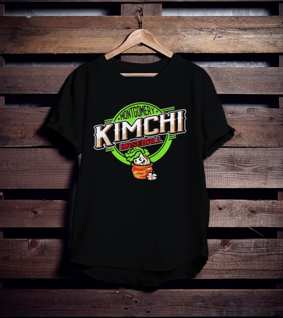 Montgomery Kimchi Baseball Korean Pickle Bowl Green Circle T-Shirt