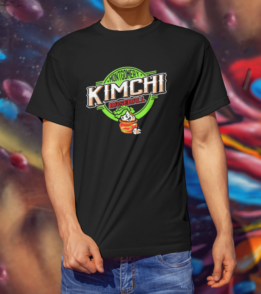 Montgomery Kimchi Baseball Korean Pickle Bowl Green Circle T-Shirt