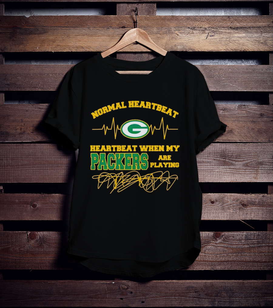 Normal Heartbeat Green Bay Packers Playing Fan Pulse T-Shirt