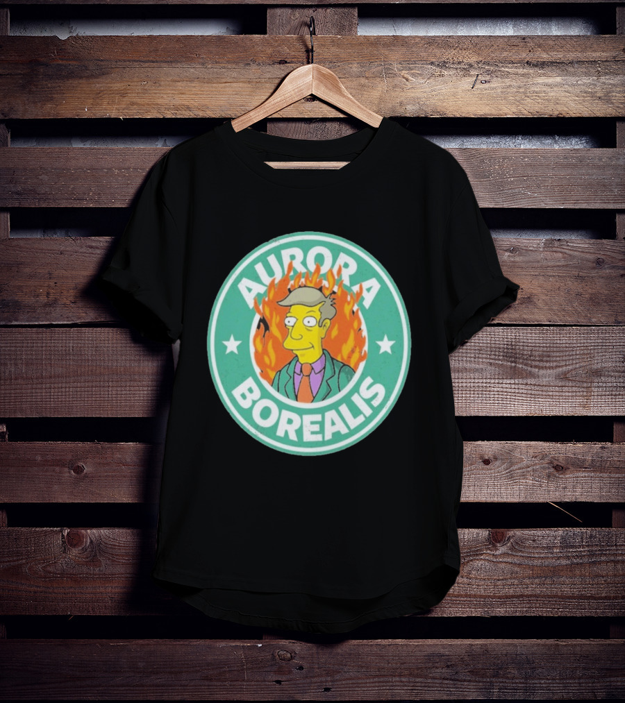 Aurora Borealis Skinnerbucks Green Circle Fire T-Shirt