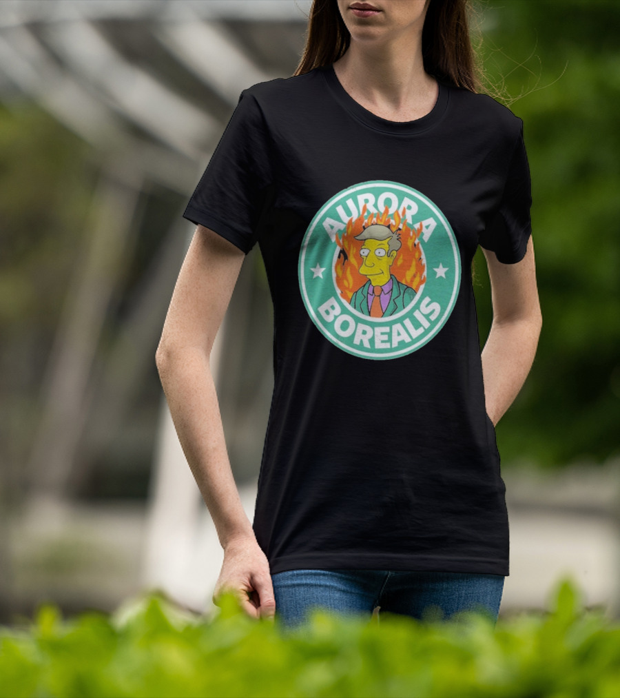Aurora Borealis Skinnerbucks Green Circle Fire T-Shirt