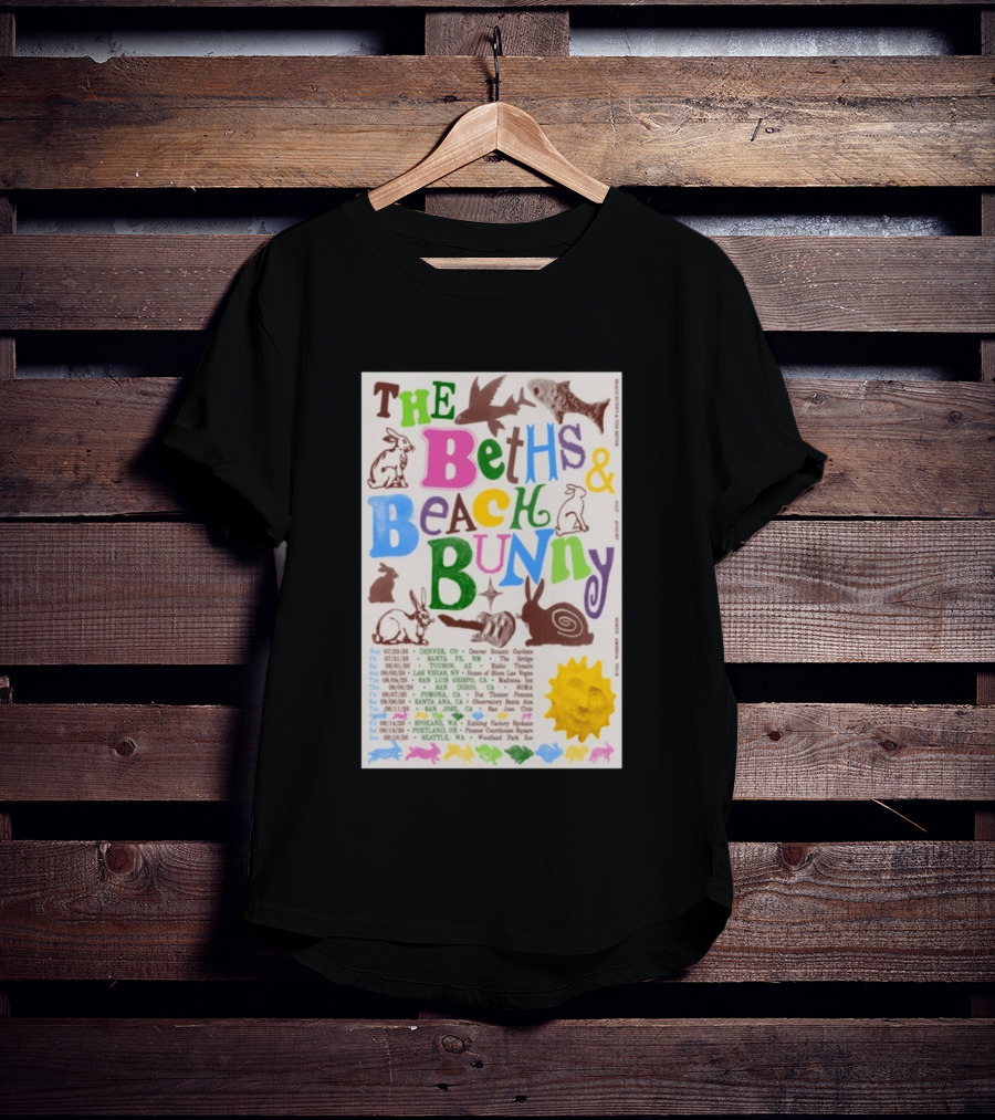 The Beths Beach Bunny North America Tour 2026 Denver Santa Fe Tucson Seattle T-Shirt