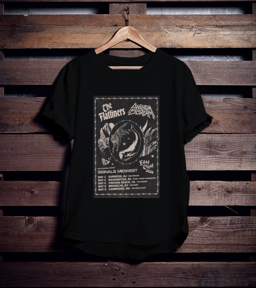 The Flatliners Wilhelm Scream East Coast Tour 2026 Special Guests Signals Midwest T-Shirt