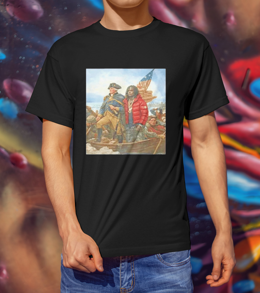 Chief Keef George Washington Parody Crossing The Delaware T-Shirt