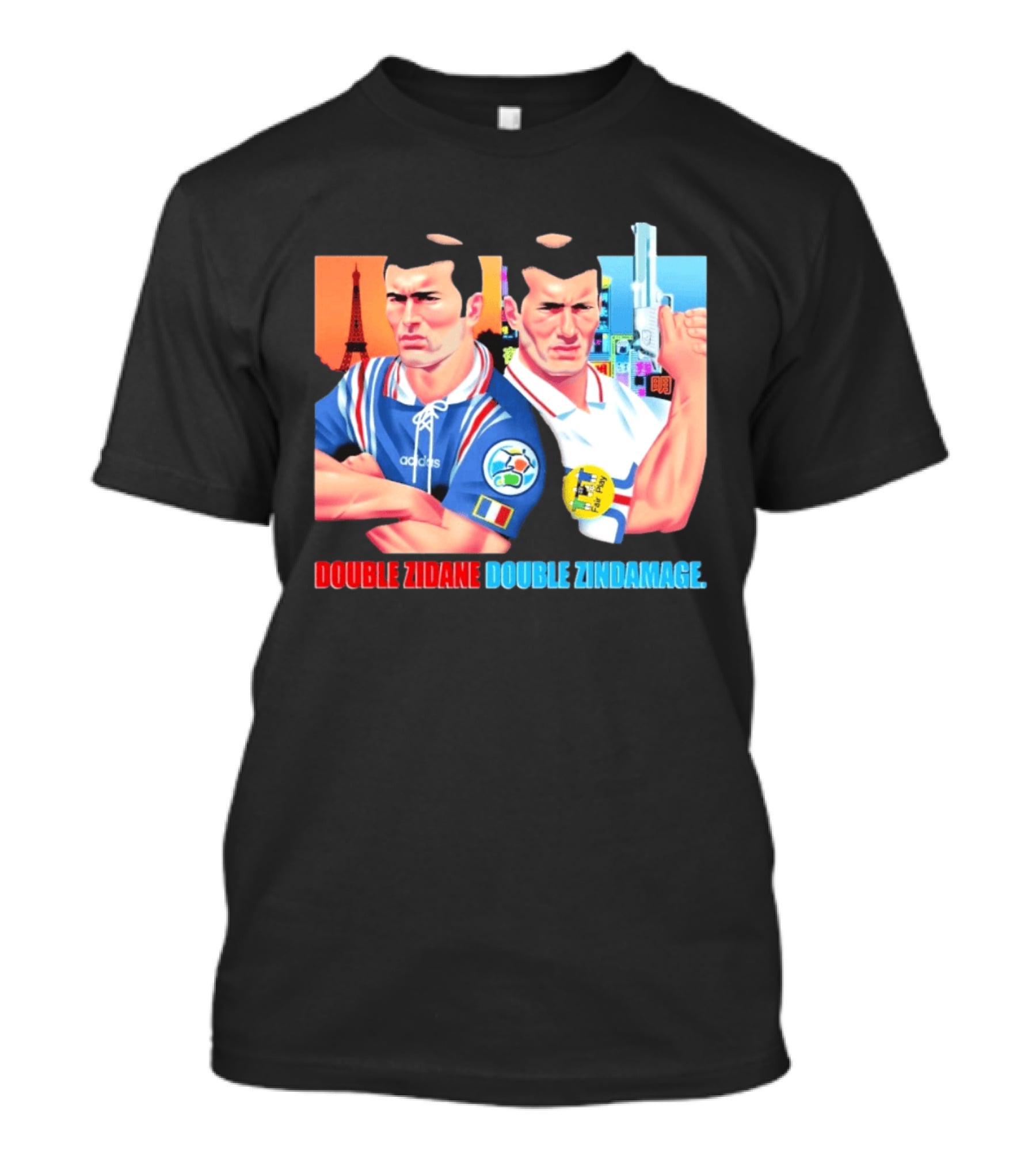 Double Zidane Double Zindamage Hong Kong Pop Up Cult Kits Paris T-Shirt