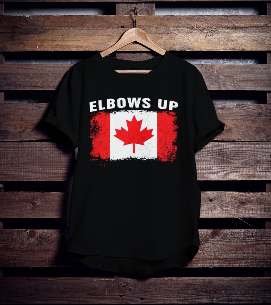 Elbows Up Canada Flag Maple Leaf T-Shirt