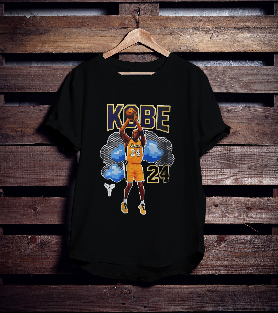 Kobe Bryant Los Angeles Lakers 8 Bit NBA Number 24 Pixels T-Shirt