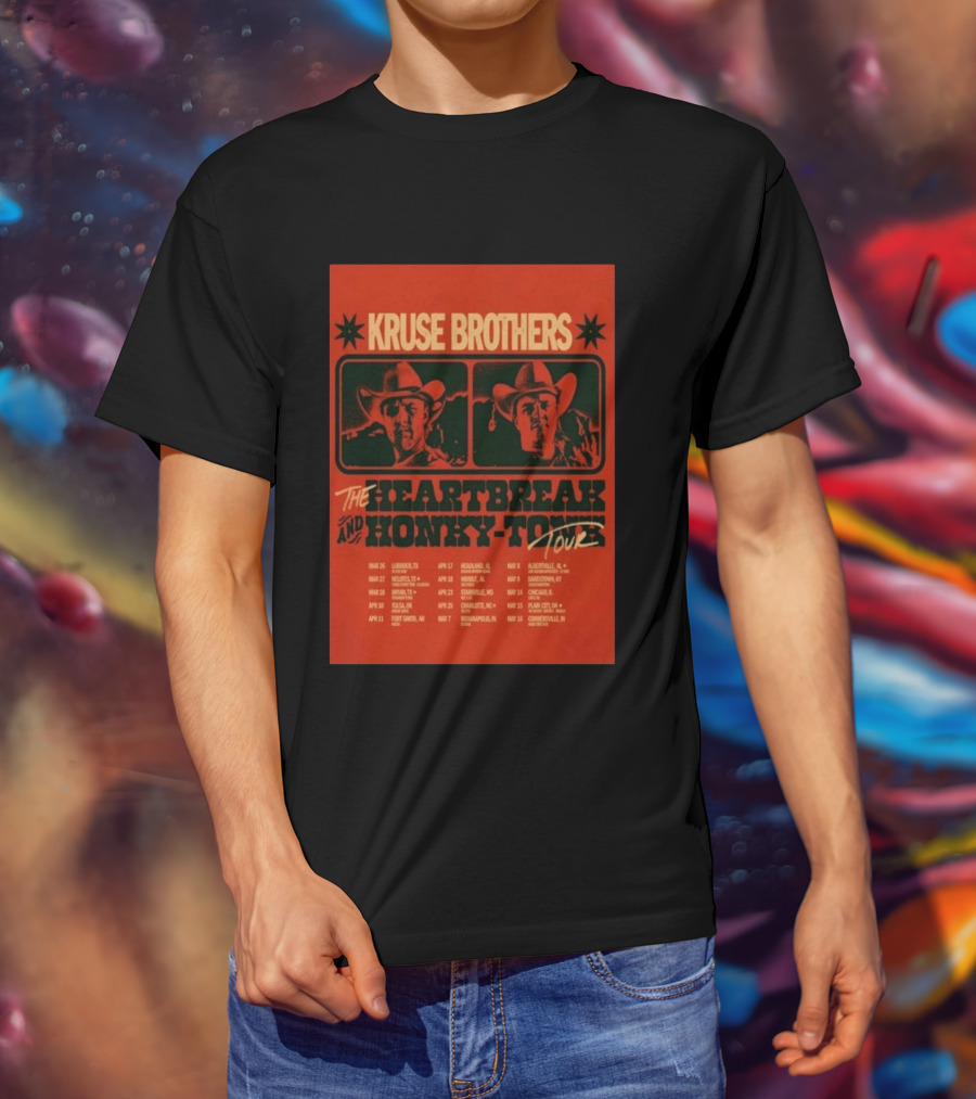 Kruse Brothers Heartbreak And Honky Tonk Tour 2026 Concert Dates T-Shirt