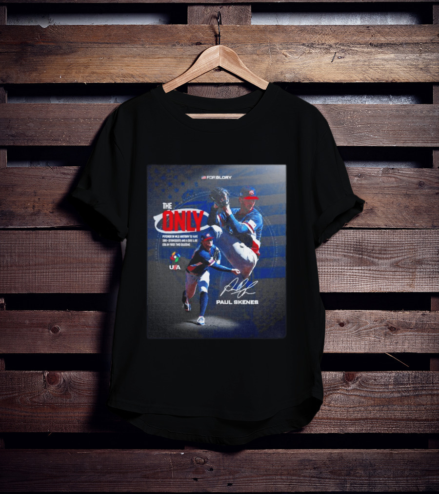 FORGLORY USA Baseball Paul Skenes The Only Pitcher In MLB History 380 Strikeouts And Sub 3.00 ERA T-Shirt