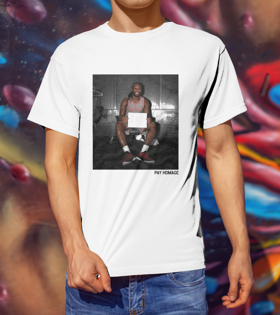Buckeye Jersey Bruce Thornton 110 Pay Homage Locker Room T-Shirt
