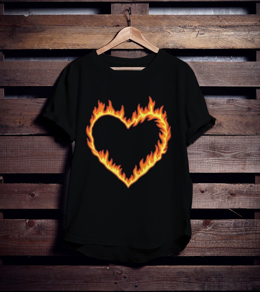 High Potential Morgan Croft Fire Heart Flame T-Shirt