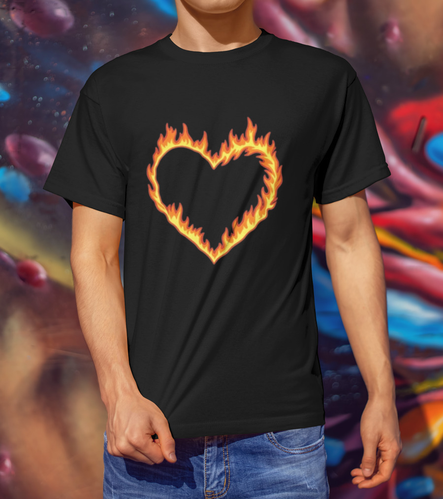 High Potential Morgan Croft Fire Heart Flame T-Shirt