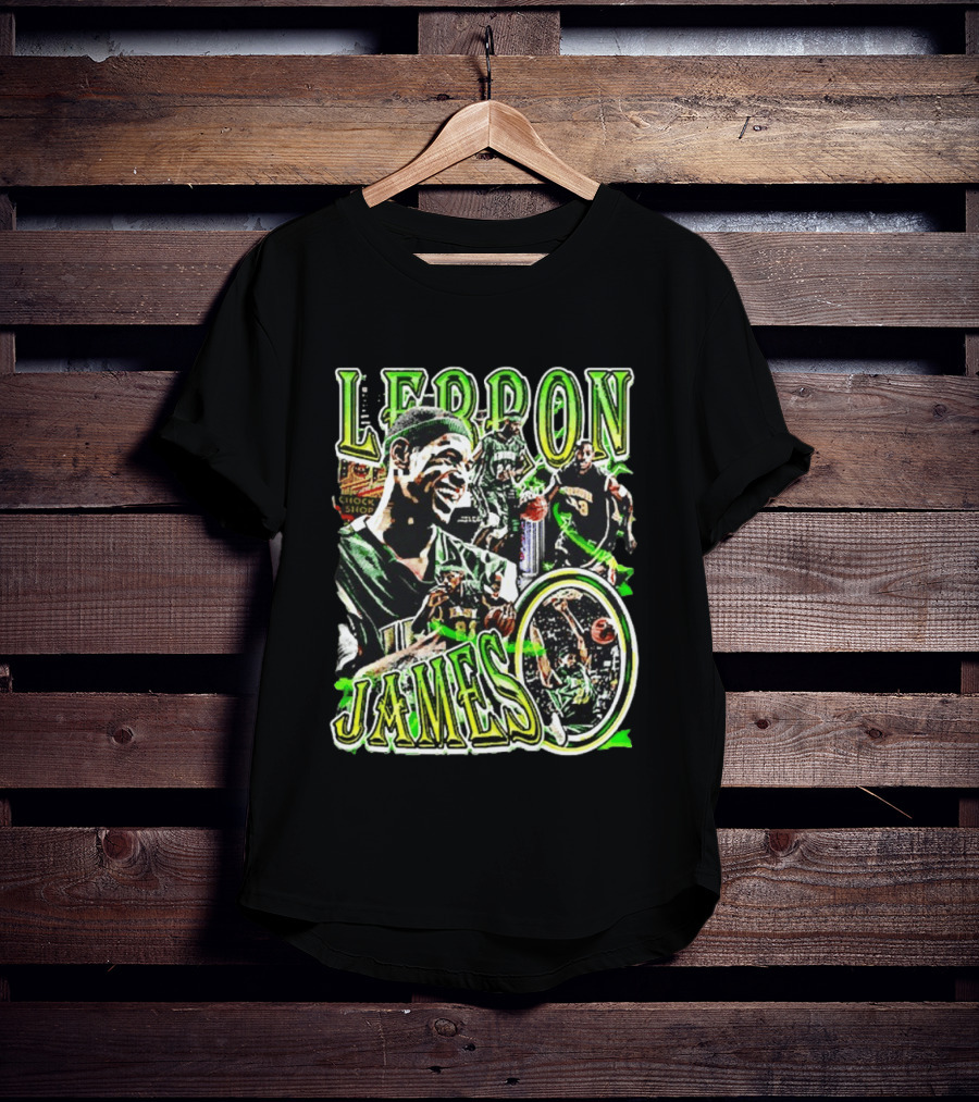 LeBron James Irish St. Patrick's Day Green Collage Basketball T-Shirt