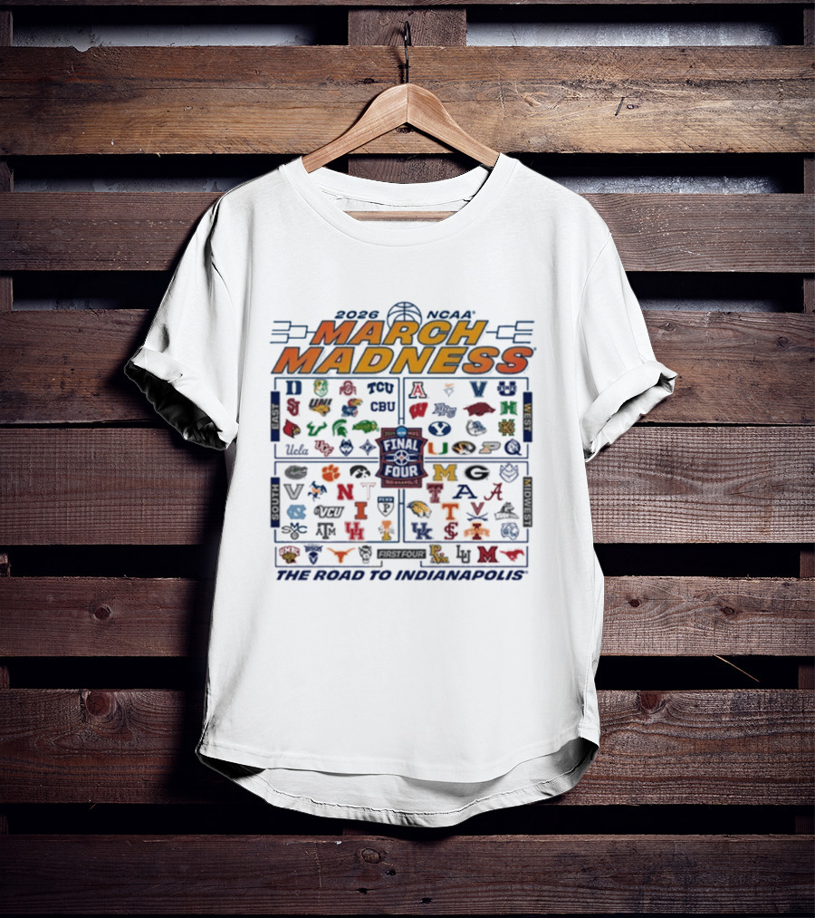2026 NCAA March Madness Tournament Bracket Journey To Final Four Indianapolis T-Shirt