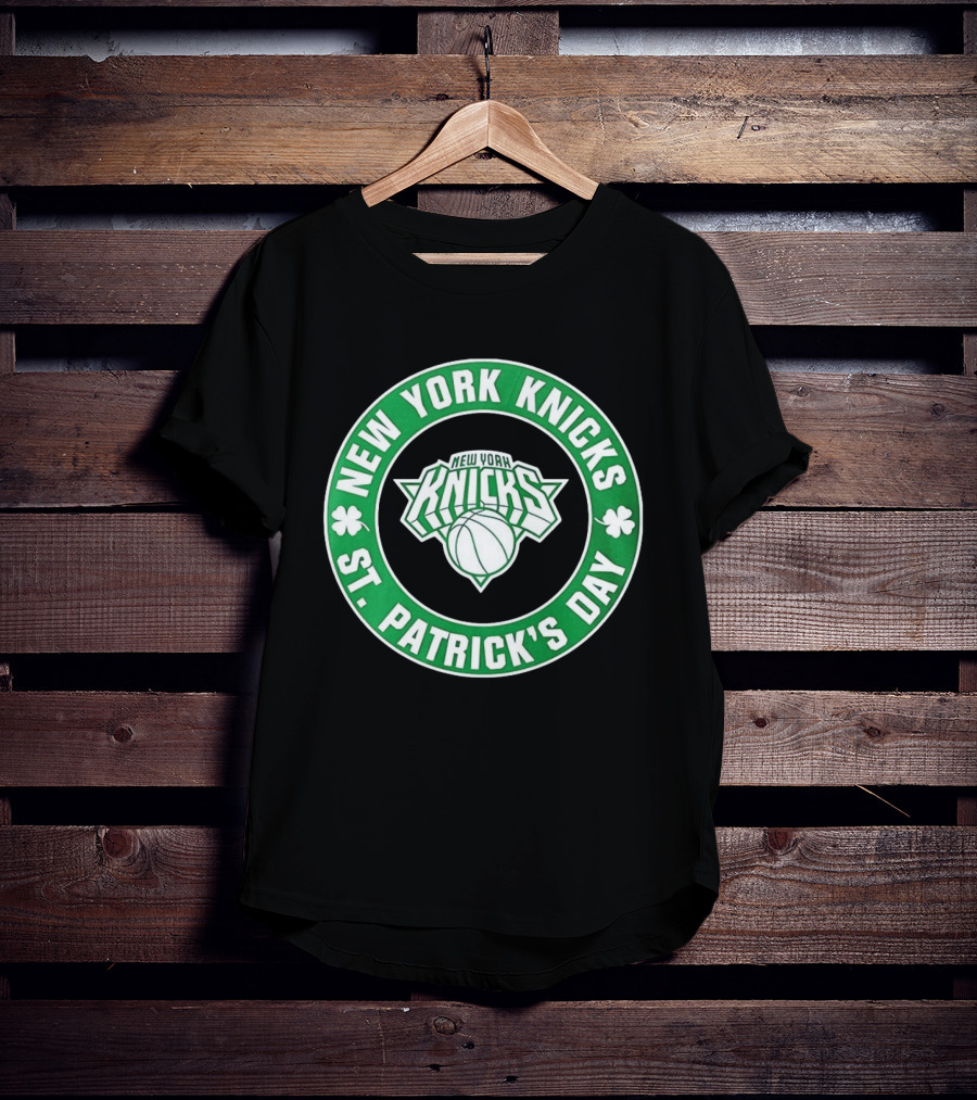 Shamrock Green New York Knicks St Patrick's Day Basketball Celebration T-Shirt