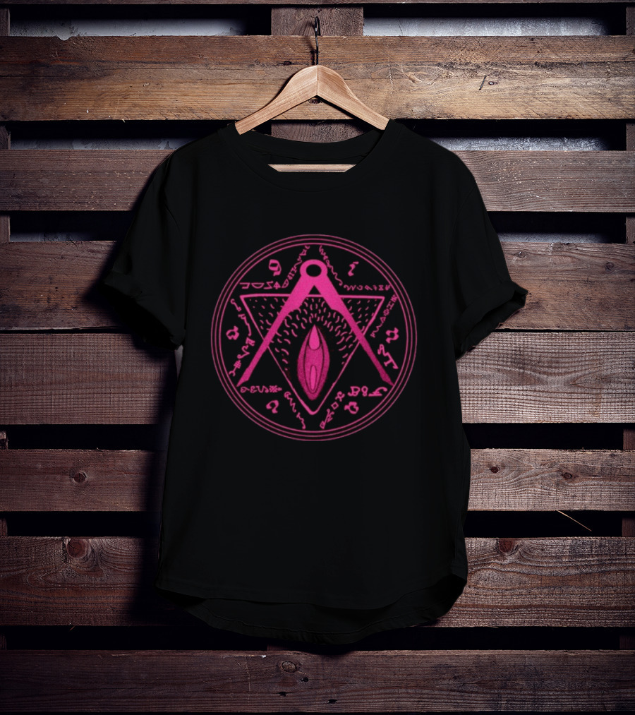 Vaginal Talisman Pink Symbol Mystic Circle T-Shirt
