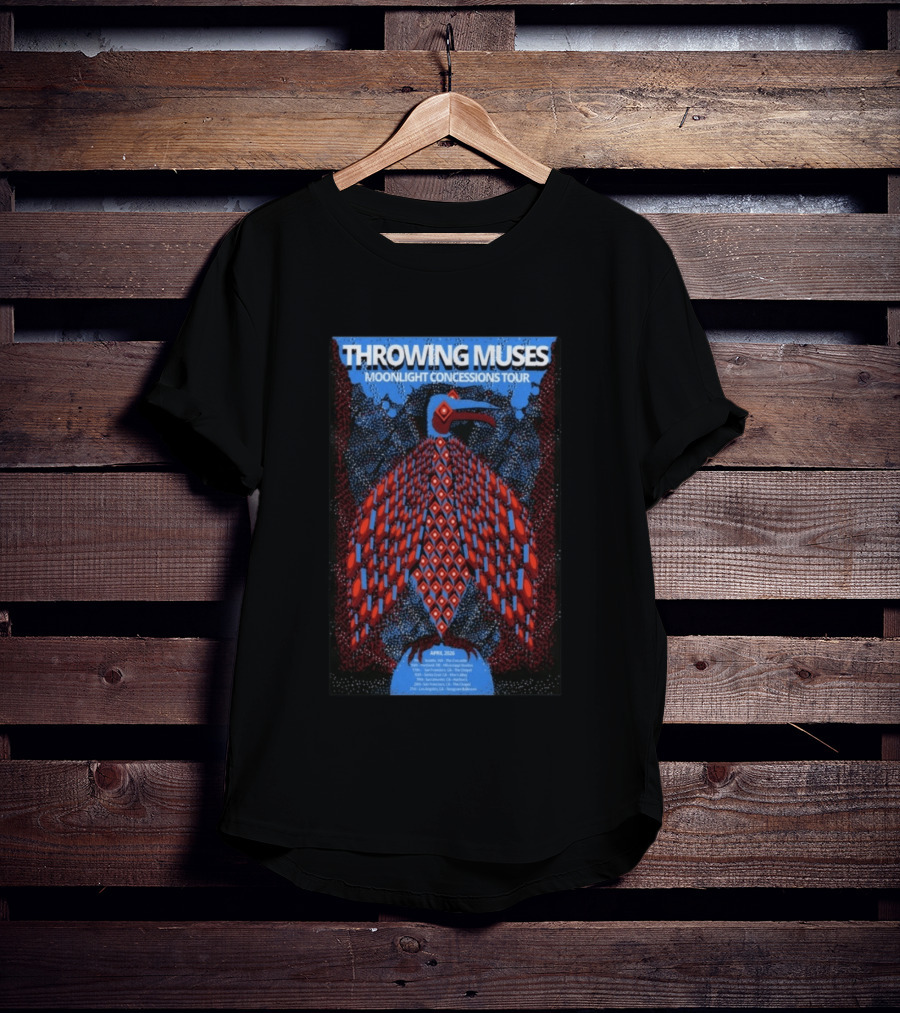 Throwing Muses Moonlight Concessions Tour April 2026 Bird T-Shirt