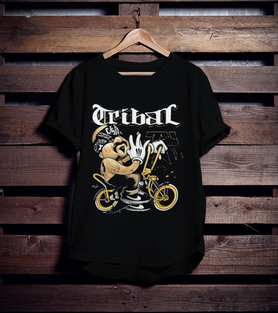 Tribal Origi Bike Character Riding Streetwear T-Shirt