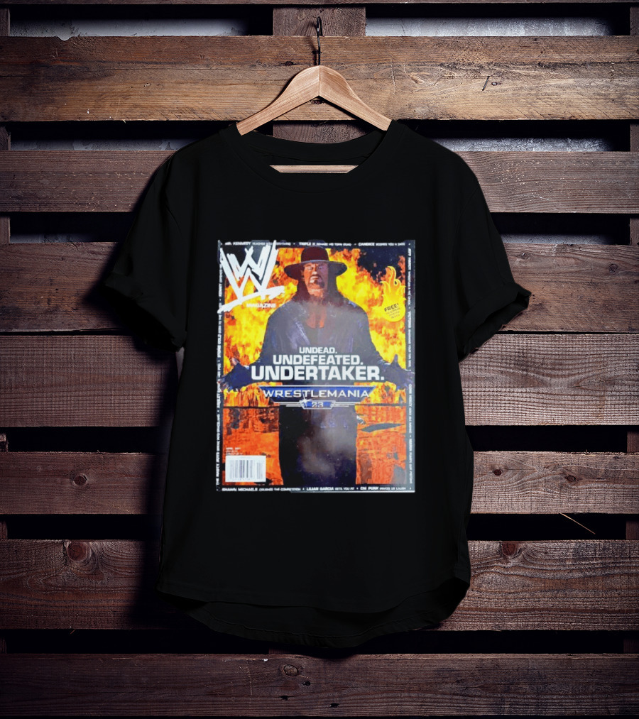 WWE Undead Undefeated Undertaker Wrestlemania 23 Magazine Cover T-Shirt