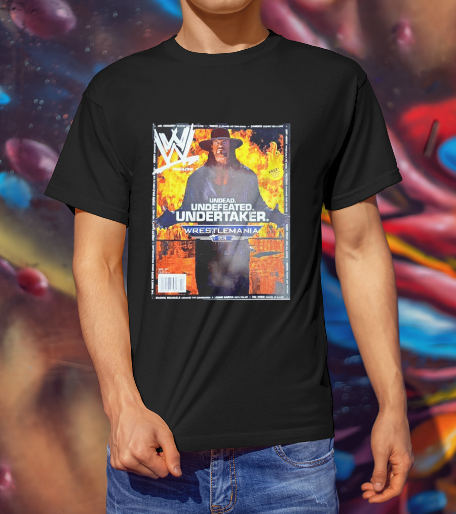 WWE Undead Undefeated Undertaker Wrestlemania 23 Magazine Cover T-Shirt