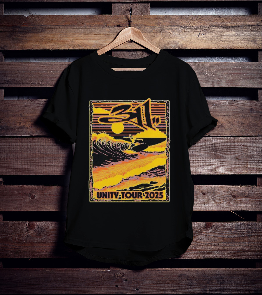 311 Unity Tour 2025 Surfer Wave Art With Sunset T-Shirt