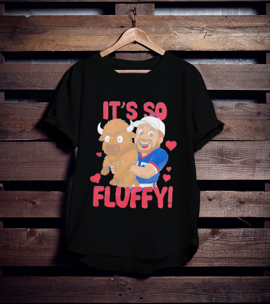 It's So Fluffy Josh Allen Buffalo Bills Cartoon Hearts T-Shirt