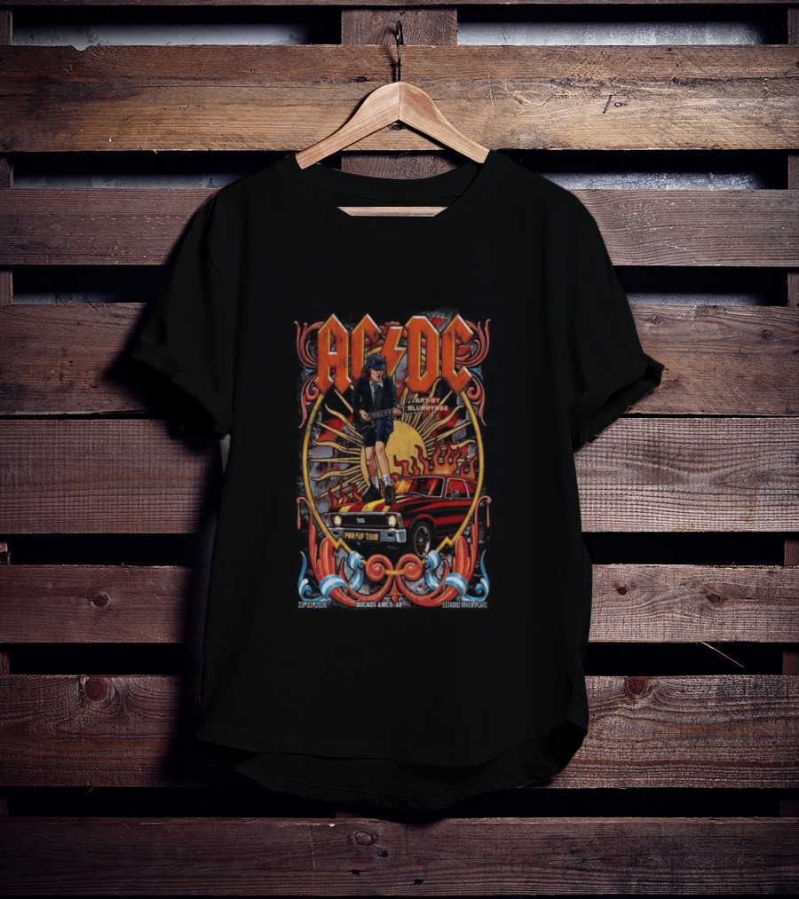 AC DC Power Up Tour March 23 2026 Estadio River Plate Buenos Aires Argentina Art By Blurryoso T-Shirt