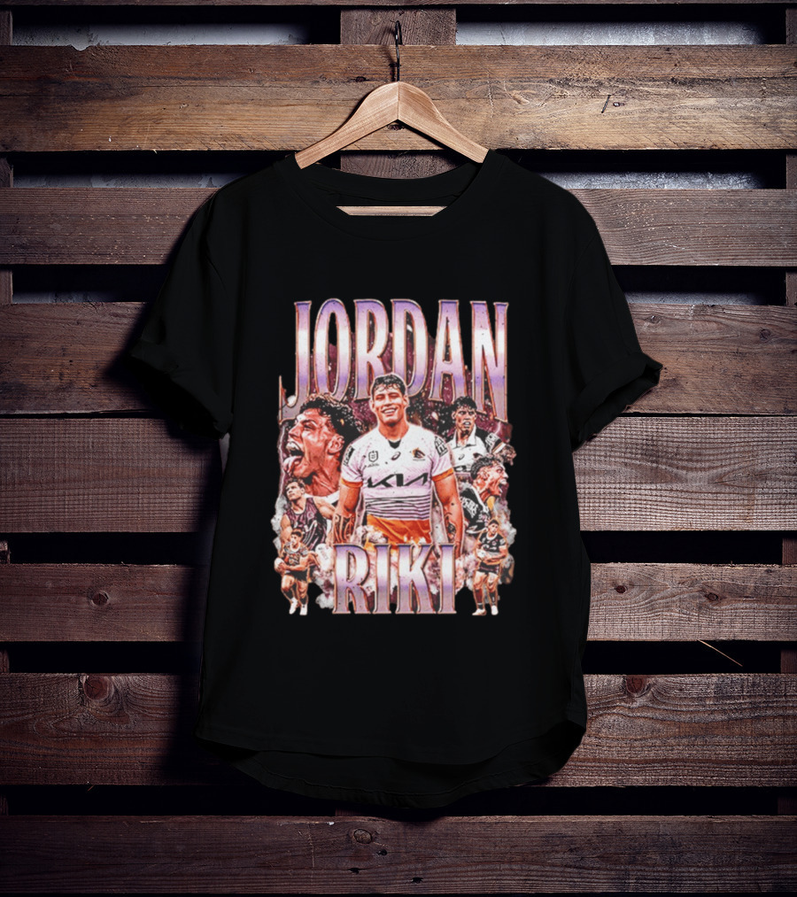 Jordan Riki Brisbane Broncos NRL Rugby Player Action Collage T-Shirt