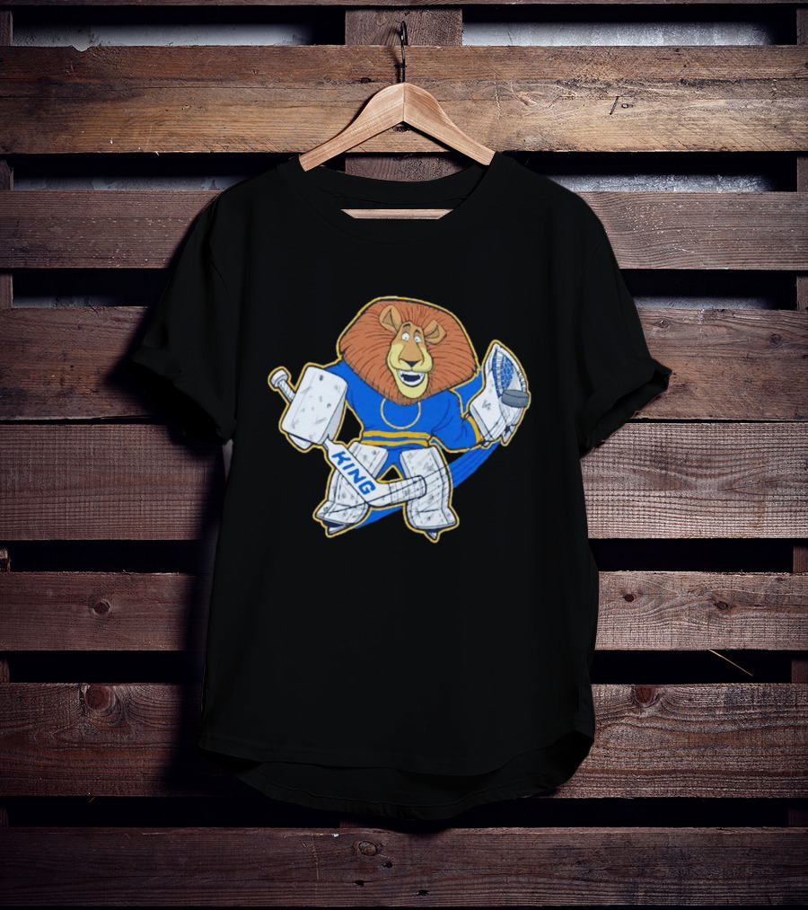 King Of The Crease Sabres Hockey Goalie Lion T-Shirt