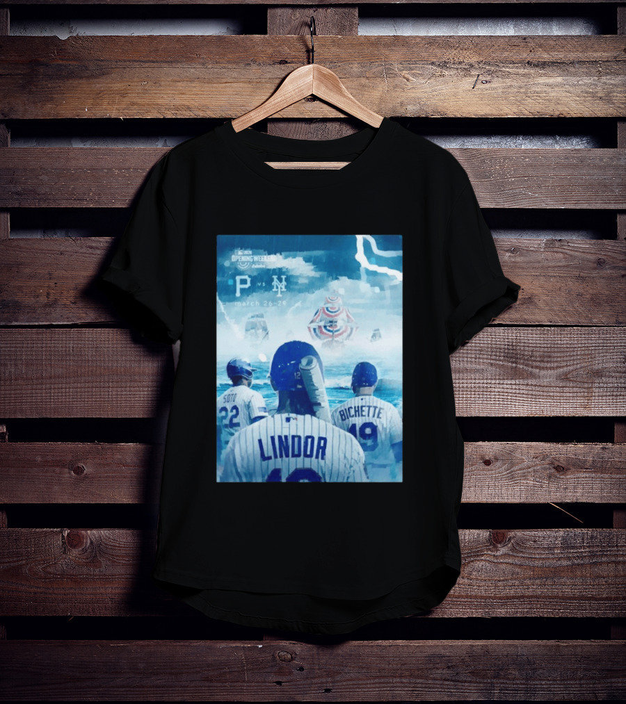 Lindor Soto Bichette New York Mets Vs Pirates 2026 MLB Opening Weekend March 26 29 T-Shirt