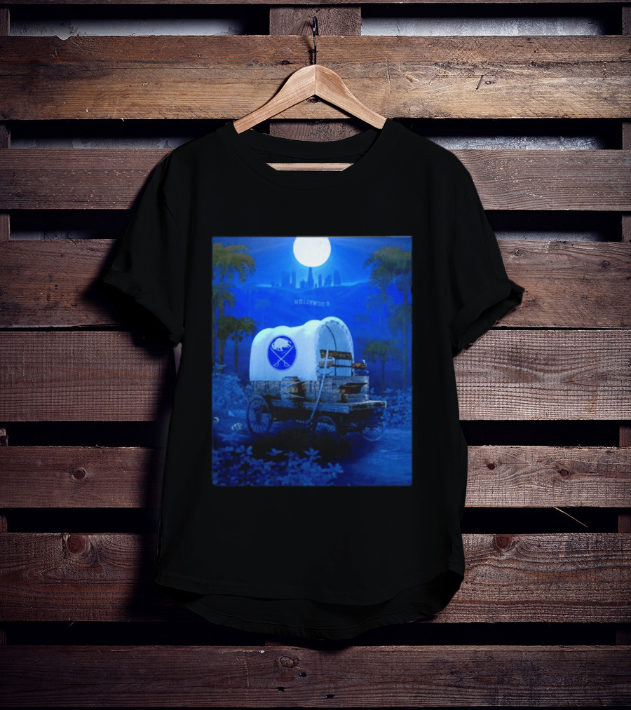 Buffalo Sabres Covered Wagon Hollywood Full Moon Scene T-Shirt
