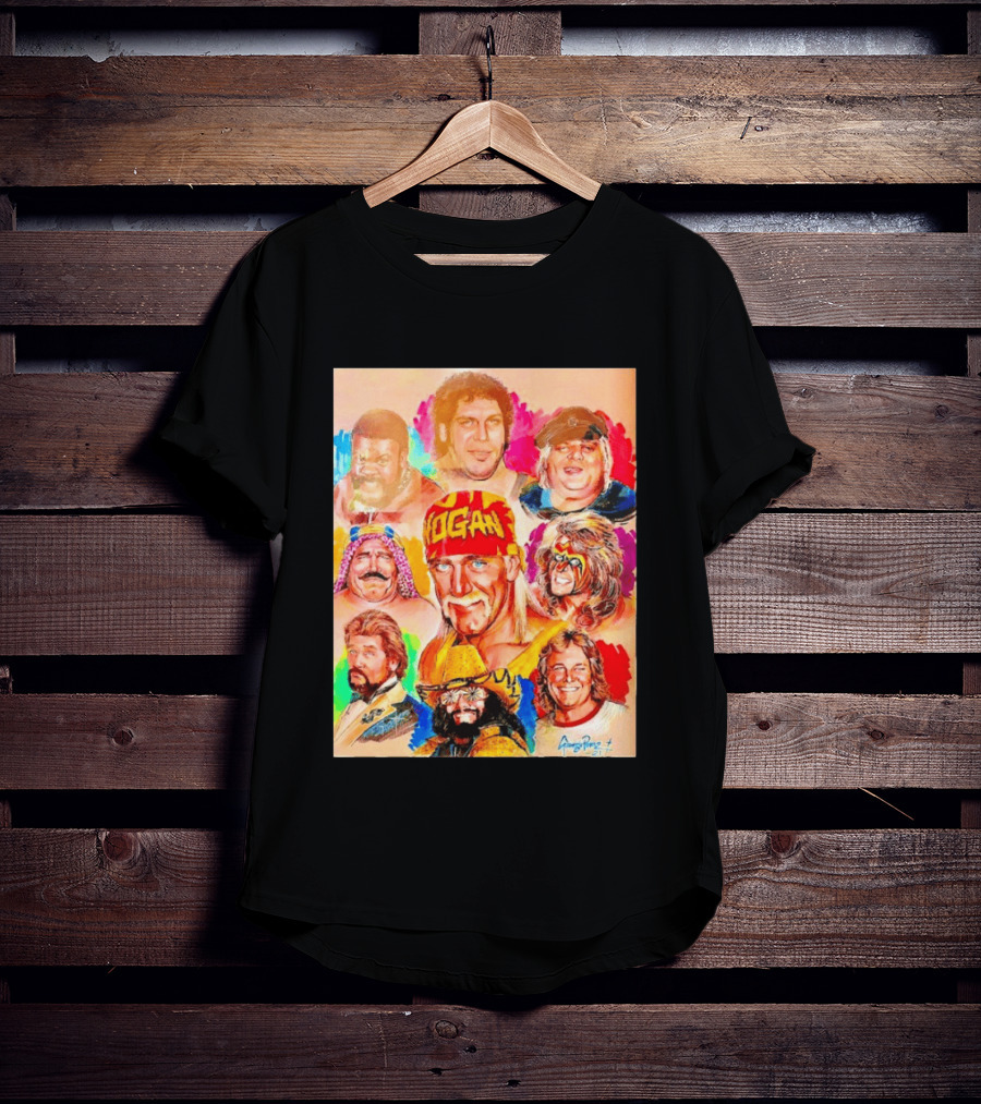 WWF Legends Hulk Hogan Andre The Giant Randy Savage Ultimate Warrior T-Shirt