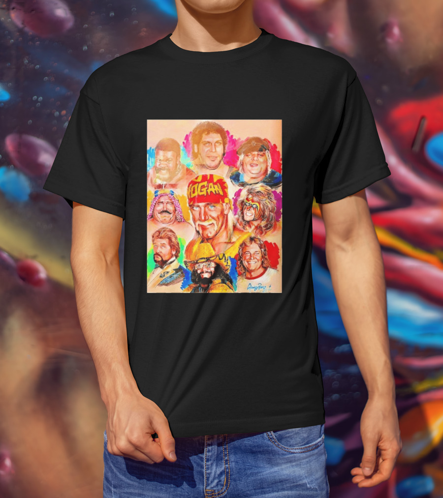 WWF Legends Hulk Hogan Andre The Giant Randy Savage Ultimate Warrior T-Shirt
