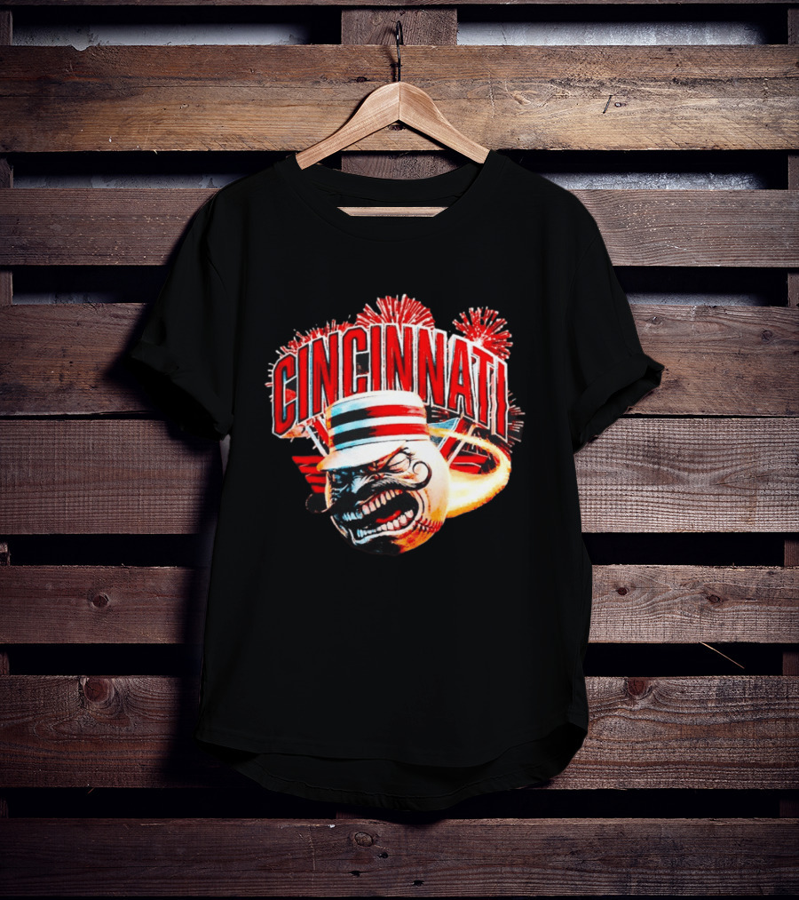 Cincinnati Reds Queen City Heat 2026 Opening Day Fireworks Display T-Shirt