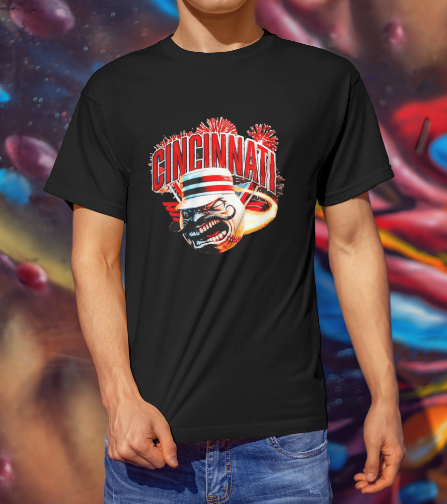 Cincinnati Reds Queen City Heat 2026 Opening Day Fireworks Display T-Shirt