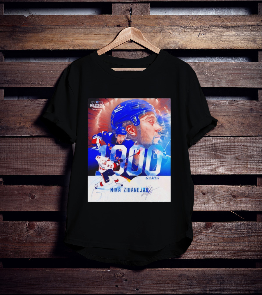 Mika Zibanejad New York Rangers 1000 Games Milestone NHL Career Celebration T-Shirt