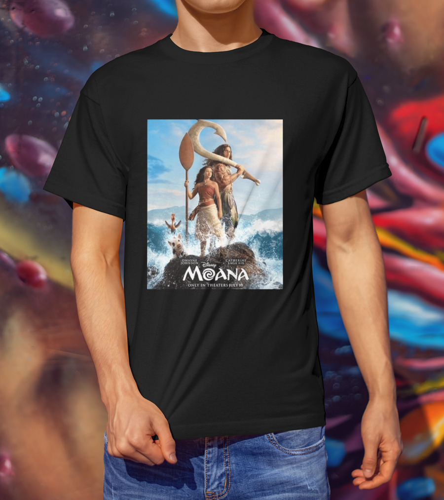 Dwayne Johnson And Catherine Laga'aia In Disney's Moana Live Action July 10 T-Shirt