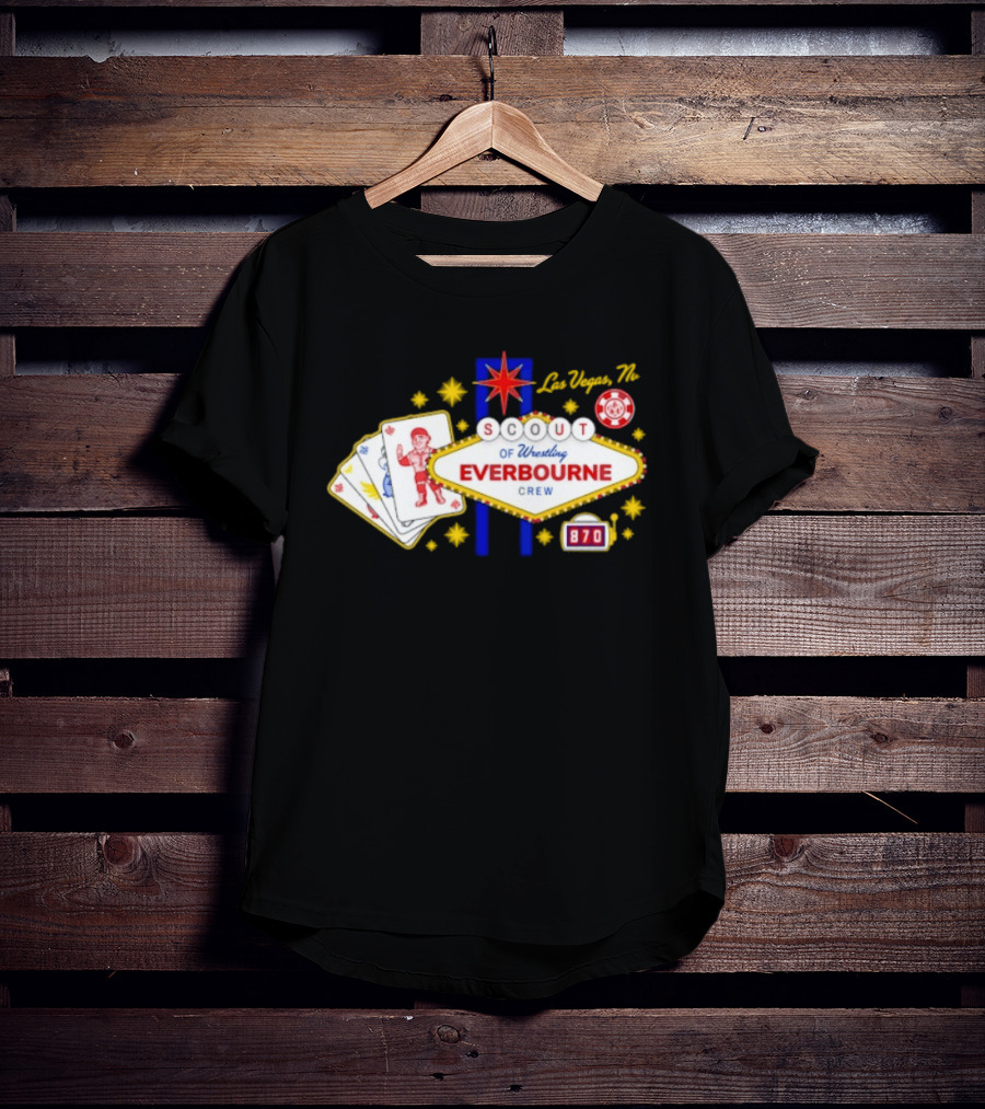 Las Vegas NV Scout Of Wrestling Everbourne Crew Poker Cards 870 T-Shirt