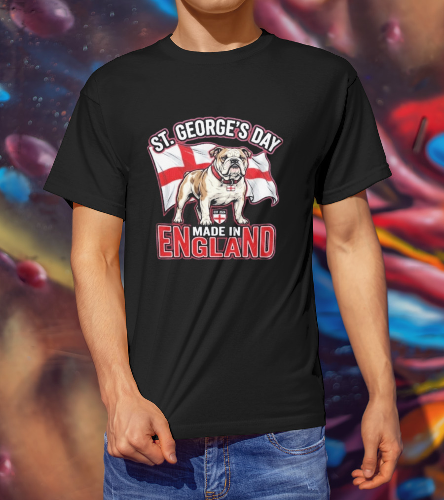 St George's Day Bulldog England Made In England T-Shirt