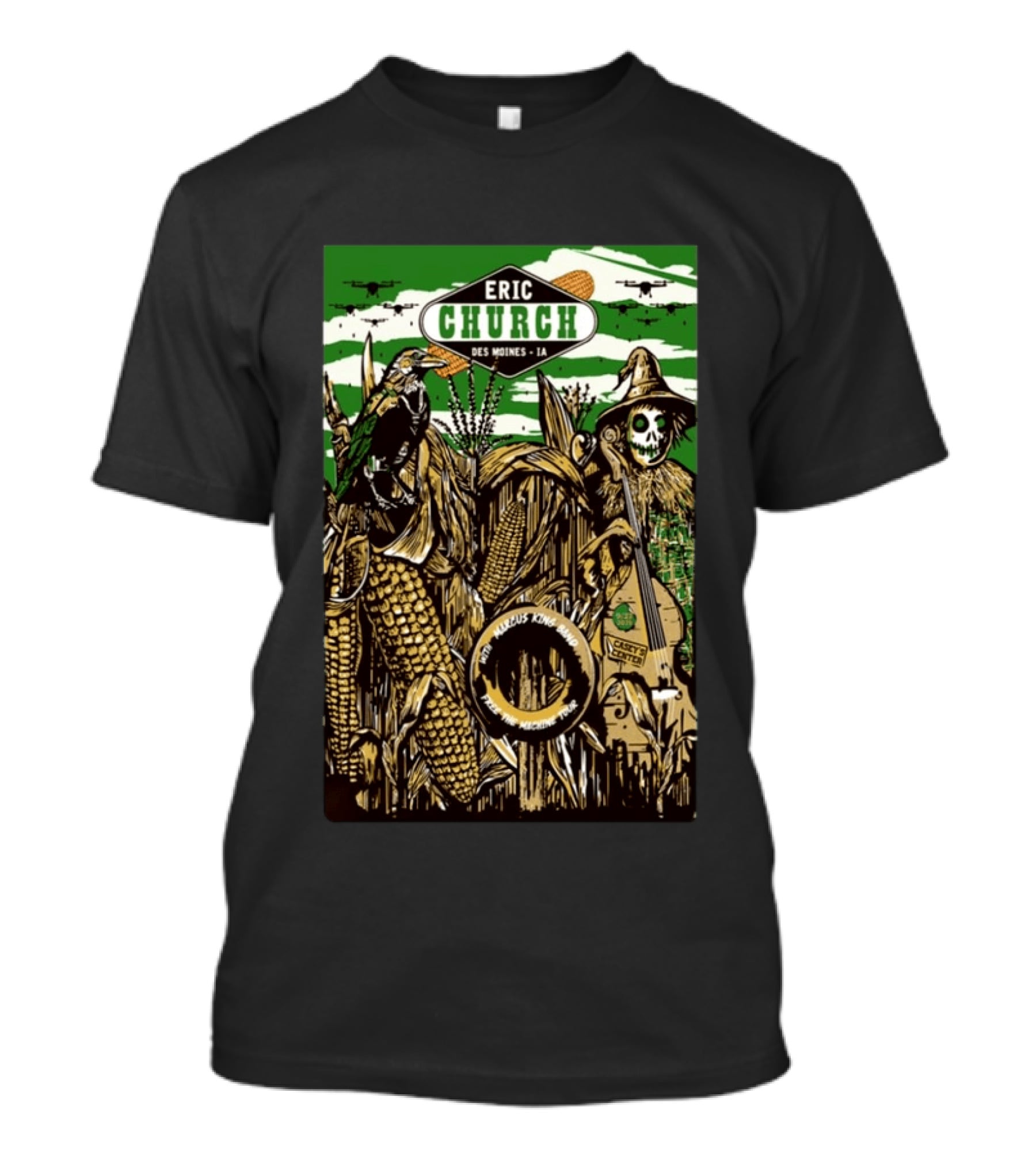 Eric Church Des Moines IA Casey's Center September 27 2025 Tour Chief Marcus King Band Concert Event T-Shirt