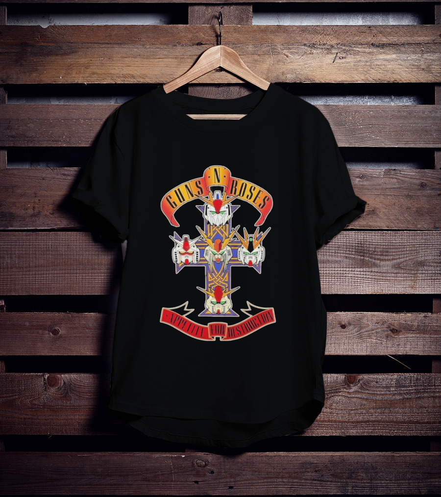 Guns N Roses Gundam Cross Appetite For Destruction T-Shirt