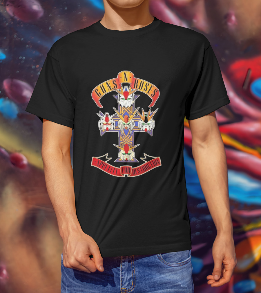 Guns N Roses Gundam Cross Appetite For Destruction T-Shirt