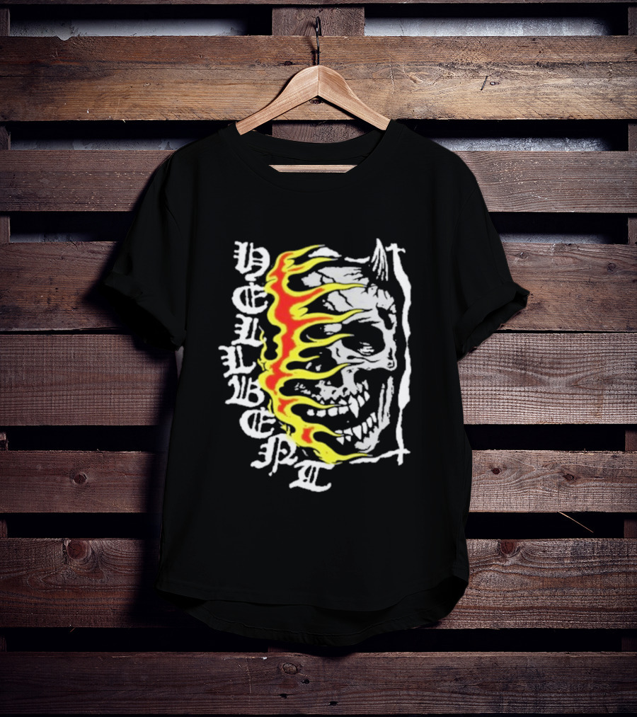 Hellbent No Face No Name Flaming Skull T-Shirt